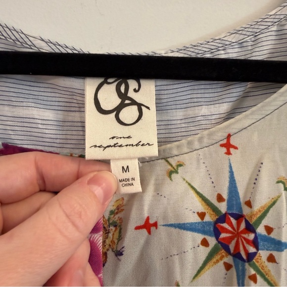 Women’s One September Colorful Patchwork Long Sleeve Top size medium - Picture 3 of 5